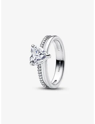 Anello Doppia Fascia con Cuore mis.50 Donna Pandora