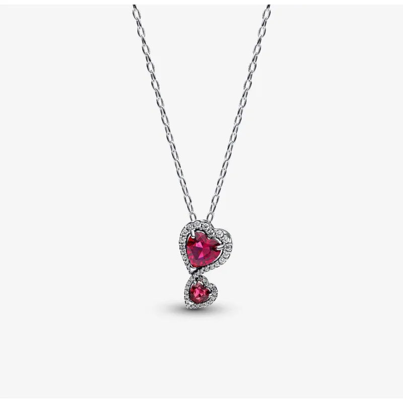 Collana doppi cuori rossi Donna Pandora 