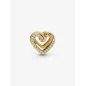 Charm Cuore Intrecciato dorato con pietre Donna Pandora Charm Cuore Intrecciato dorato con pietre Donna Pandora
