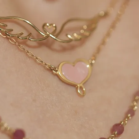 Collana Cuore M&S Madreperla rosa Donna Maman et Sophie