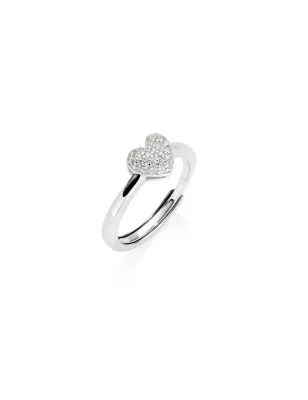 Anello regolabile Mini Cuore pavé Donna Amen