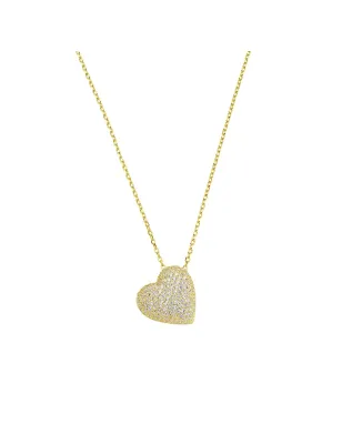 Collana dorata Cuore bombato con zirconi Donna Amen