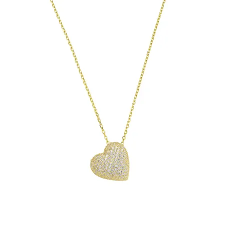 Collana dorata Cuore bombato con zirconi Donna Amen