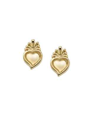 Orecchini a lobo dorati Mini Sacro Cuore Donna Amen Sacro