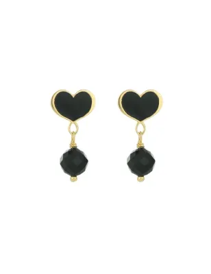 ORECCHINI LOBO CUORE MAMAN ONDA NERA DONNA MAMAN ET SOPHIE 