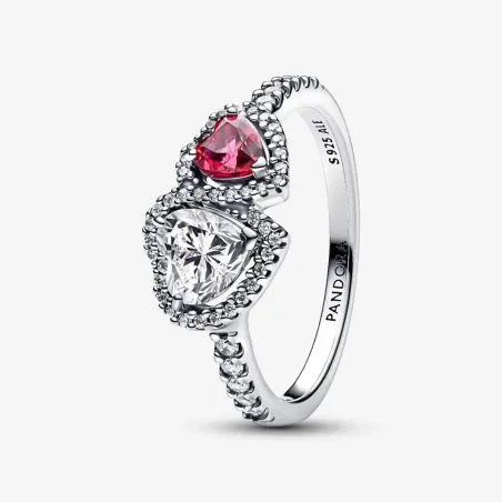 Anello DOPPI CUORI E PUNTI LUCE M60 DONNA Pandora 