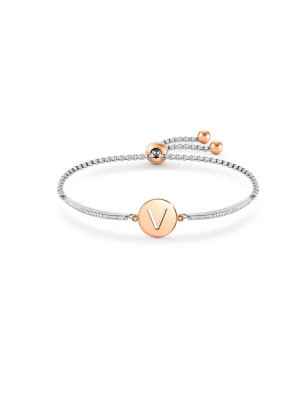 Bracciale MILLELUCI LETTERA V IN PVD ROSA DONNA Nomination
