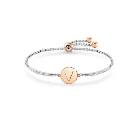 Bracciale MILLELUCI LETTERA V IN PVD ROSA DONNA Nomination