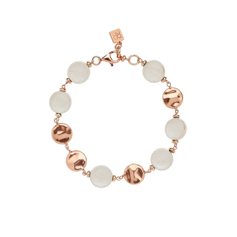 Bracciale Paillettes Cotton White Donna Rossoprezioso