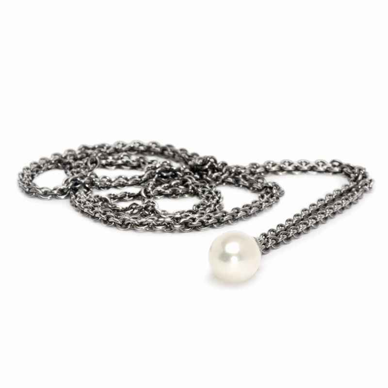 Collana d'Argento con Perla 90cm Donna Trollbeads