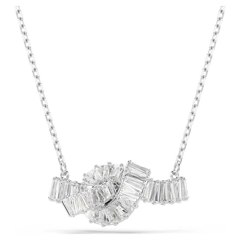 Collana Pendente Matrix Taglio baguette Nodo Rodio Donna Swarovski Collana Pendente Matrix Taglio baguette Nodo Rodio Donna Swarovski