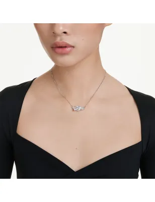 Collana Pendente Matrix Taglio baguette Nodo Rodio Donna Swarovski