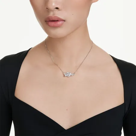 Collana Pendente Matrix Taglio baguette Nodo Rodio Donna Swarovski
