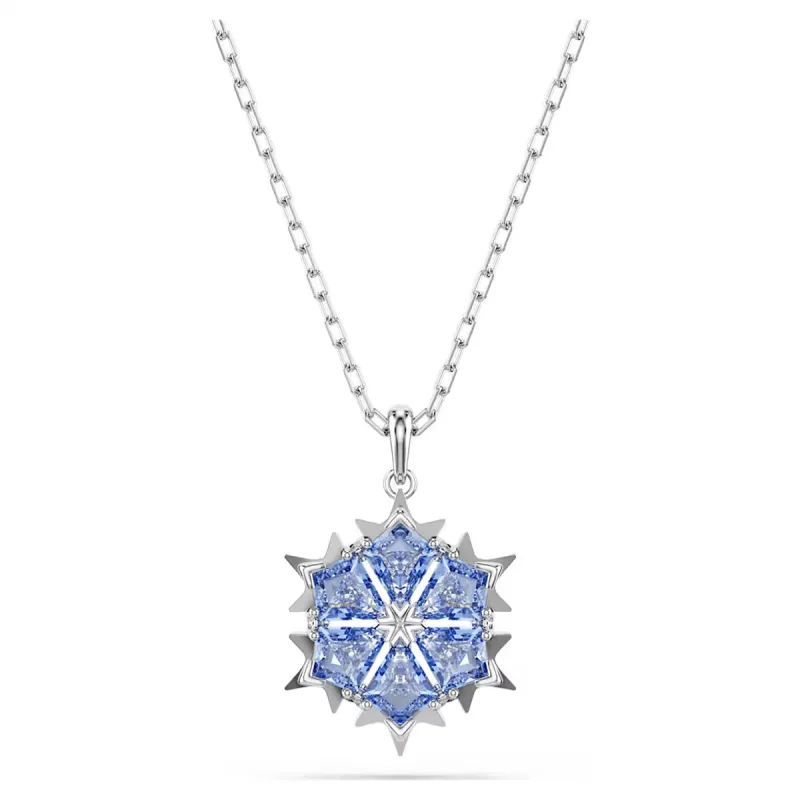 Collana Pendente Magic Fiocco Di Neve Blu Donna Swarovski
