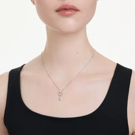 Collana Pendente Mesmera Taglio Pear Rodio Donna Swarovski