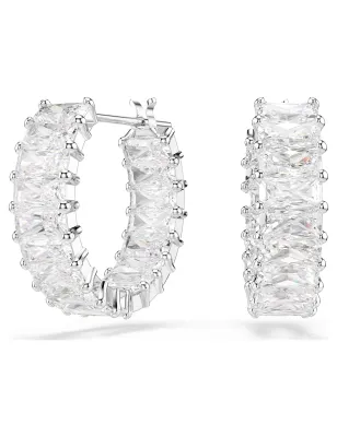 Orecchini a cerchio Matrix Taglio baguette Donna Swarovski