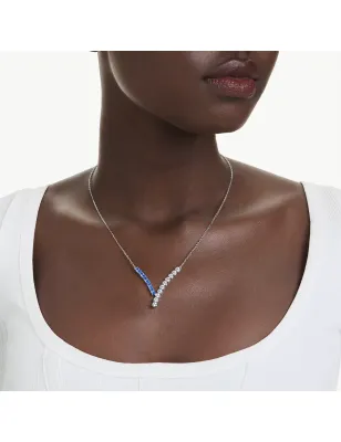 Collana Pendente Matrix Taglio misto Blu Donna Swarovski