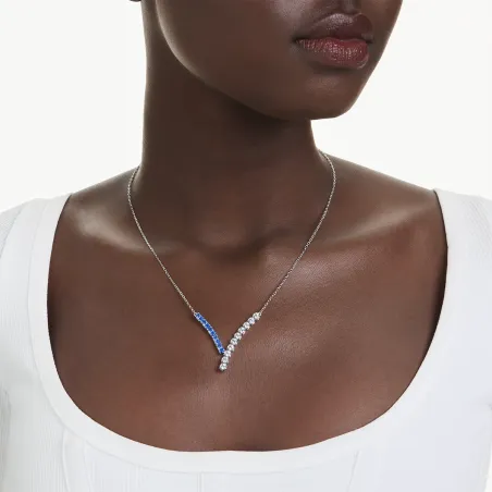 Collana Pendente Matrix Taglio misto Blu Donna Swarovski
