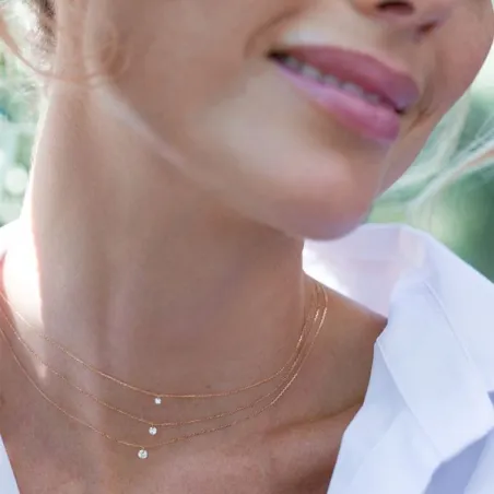 COLLANA DIAMANTE NUDO 0,05 CT DONNA MAMAN ET SOPHIE 