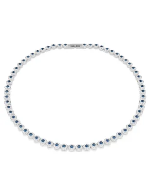 Collana Tennis Una Angelic Taglio Round Blu Donna Swarovski