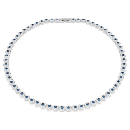Collana Tennis Una Angelic Taglio Round Blu Donna Swarovski