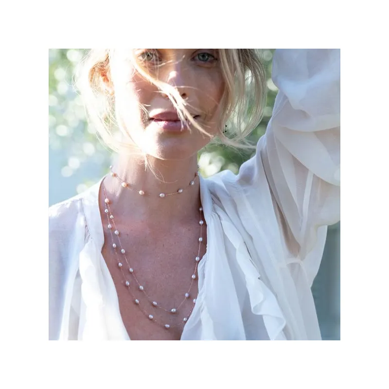 Girocollo 18Kt con Perle Rosa Donna Maman et Sophie