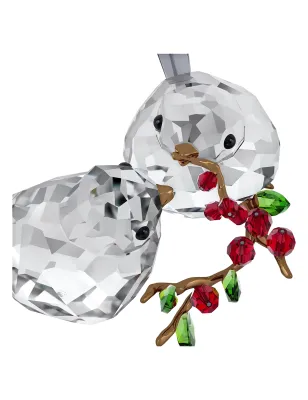 Decorazione Idyllia Coppia di Uccelli e Bacche Donna Swarovski