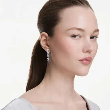 Orecchini pendenti Constella Taglio misto Blu Donna Swarovski