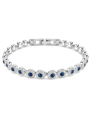 Bracciale Tennis Una Angelic Taglio Round Blu Donna Swarovski