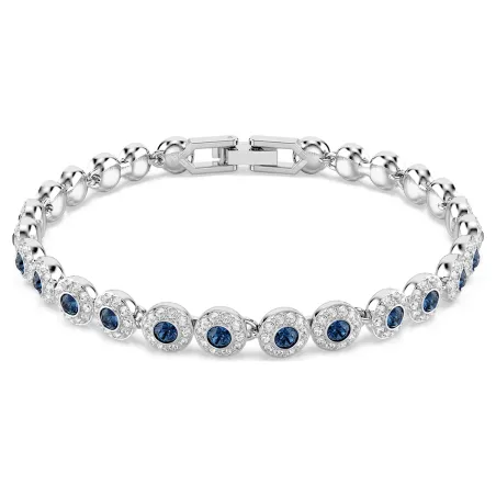 Bracciale Tennis Una Angelic Taglio Round Blu Donna Swarovski