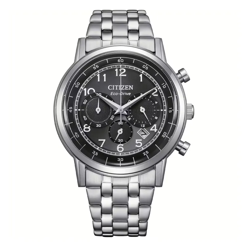 Orologio Nero Acciaio Eco Drive OF Chrono Uomo Citizen Orologio Nero Acciaio Eco Drive OF Chrono Uomo Citizen