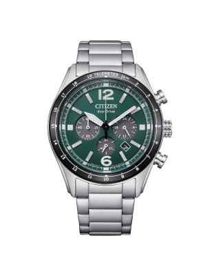 Orologio Cronografo Verde Acciaio Aviator Eco Drive Uomo Citizen