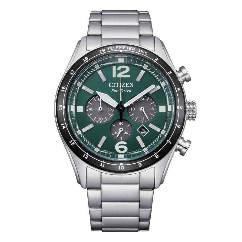 Orologio Cronografo Verde Acciaio Aviator Eco Drive Uomo Citizen Orologio Cronografo Verde Acciaio Aviator Eco Drive Uomo Citizen