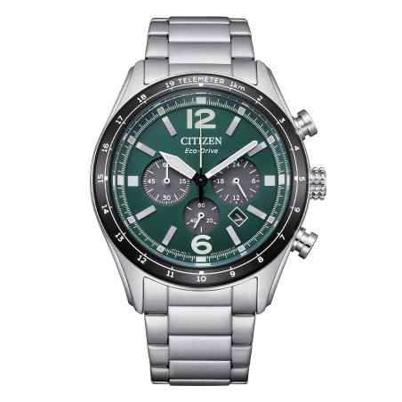Orologio Cronografo Verde Acciaio Aviator Eco Drive Uomo Citizen