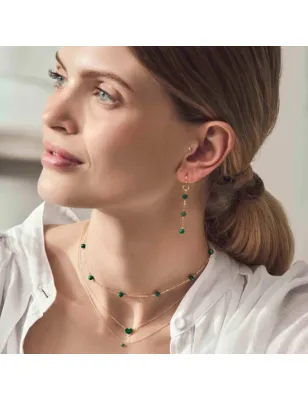 Girocollo 18Kt sfere di Malachite Donna Maman et Sophie
