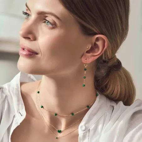 Girocollo 18Kt sfere di Malachite Donna Maman et Sophie