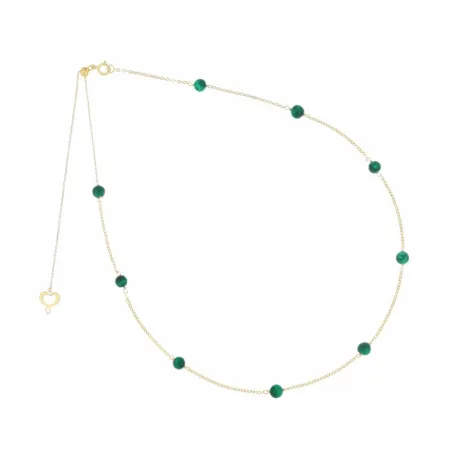Girocollo 18Kt sfere di Malachite Donna Maman et Sophie