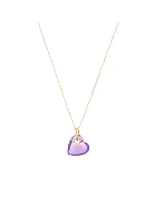 Girocollo 18Kt Battito cuore viola Donna Maman et Sophie