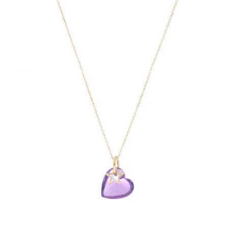 Girocollo 18Kt Battito cuore viola Donna Maman et Sophie
