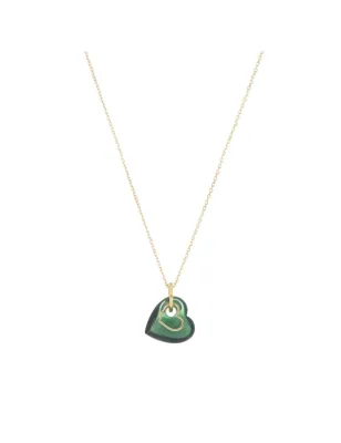 Girocollo 18Kt Battito cuore verde Donna Maman et Sophie