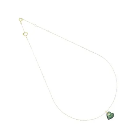 Girocollo 18Kt Battito cuore verde Donna Maman et Sophie