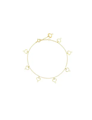Bracciale 18Kt sette cuori Maman pendenti Donna Maman et Sophie