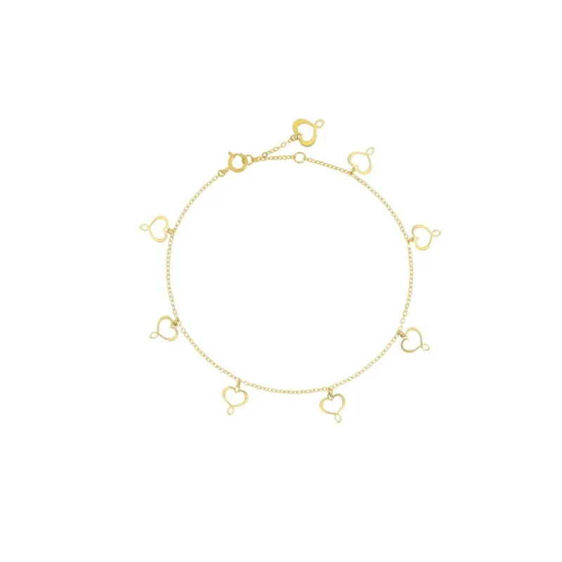 Bracciale 18Kt sette cuori Maman pendenti Donna Maman et Sophie
