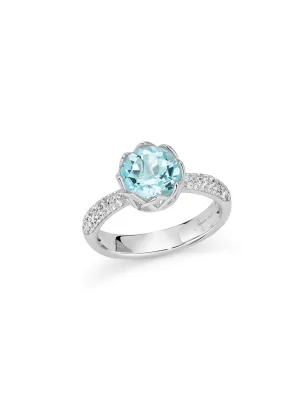 Anello Unica Colibrì Gemma del Cielo Topazi bianchi Donna Miluna
