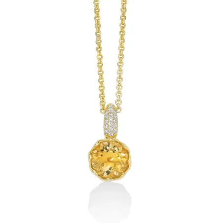 Collana Unica Colibrì Citrino Topazi bianchi Donna Miluna
