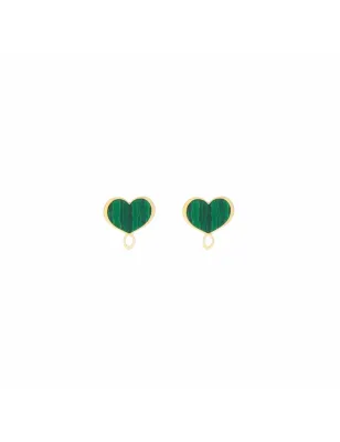 Orecchini 18Kt cuore Maman malachite Donna Maman et Sophie