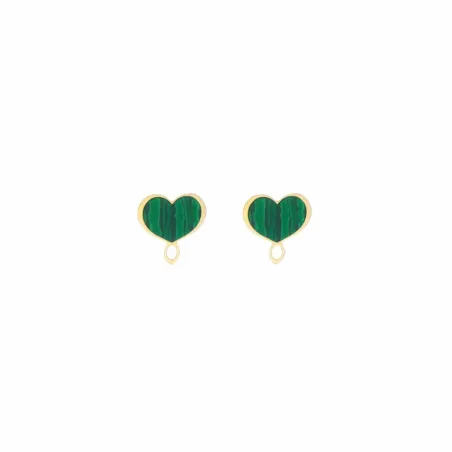 Orecchini 18Kt cuore Maman malachite Donna Maman et Sophie