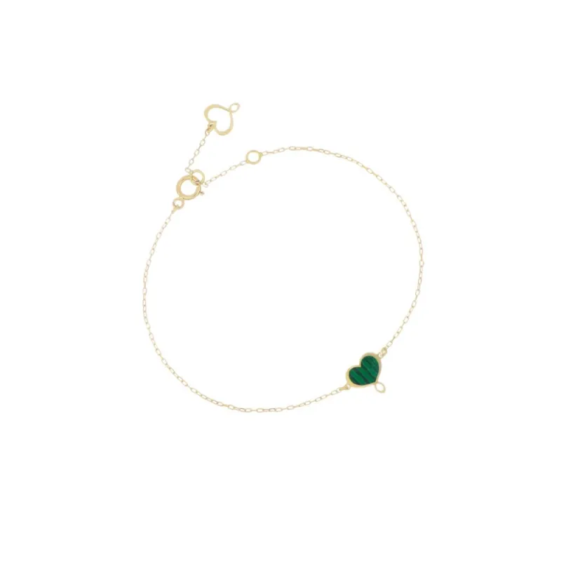 Bracciale 18Kt Cuore Maman malachite Donna Maman et Sophie