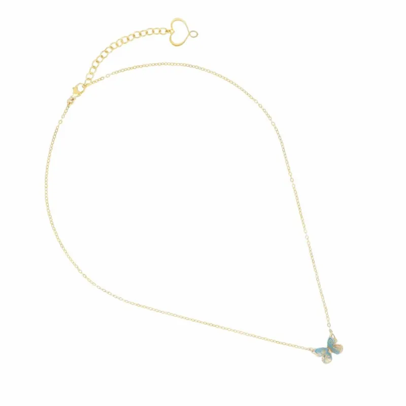 Girocollo Farfalla smalto celeste Donna Maman et Sophie