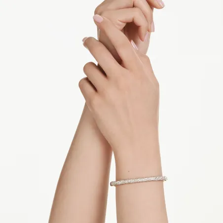 Bracciale rigido Sublima Pavé a neve Dorato M Donna Swarovski